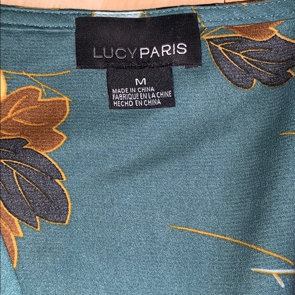 LUCY PARIS Fitted Button Floral Puff Sleeve Blouse - Picture 2 of 5